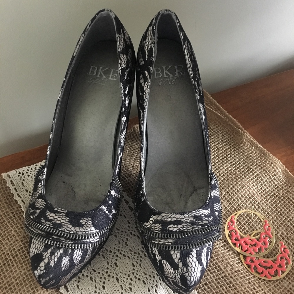 BKE lace black high heels